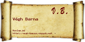 Végh Barna névjegykártya